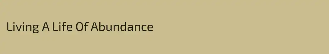 Living A Life Of Abundance